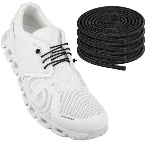 Endoto Schnürsenkel für On Cloud Elastisch Gummi Shoe Laces Shoelaces | 2 Paare | 2.5MM Elastische Ohne Binden Schuhbänder Ersatzschnürsenkel | Farbe: Schwarz | Größe: 22 Zoll