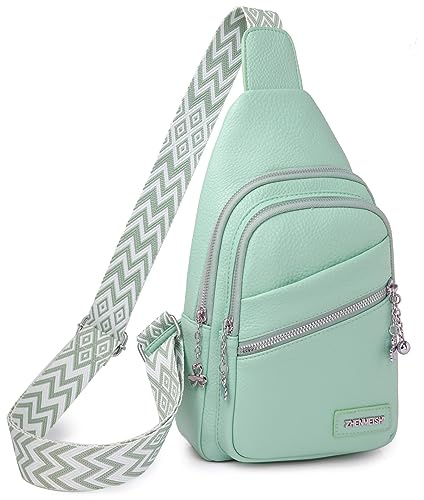 Myhozee Sling Bag Damen Klein Brusttasche PU Leder Schultertaschen Handy Umhängetasche Crossbag Umhängen für Outdoorsport, Wandern, Radfahren, Reisen