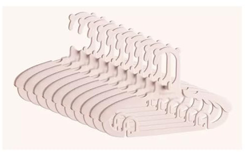 SAFWEL 10 Stück rutschfeste Kinder-Kleiderbügel mit rutschfesten Kerben, verstellbare Kinder-Kleiderbügel for Kinderschrank (Color : Pink A)
