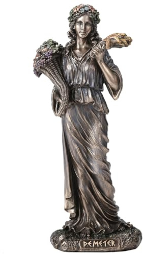 Veronese Design Demeter, griechische Göttin der Ernte, kaltgegossene Harzstatue, Bronze-Finish, 14 cm