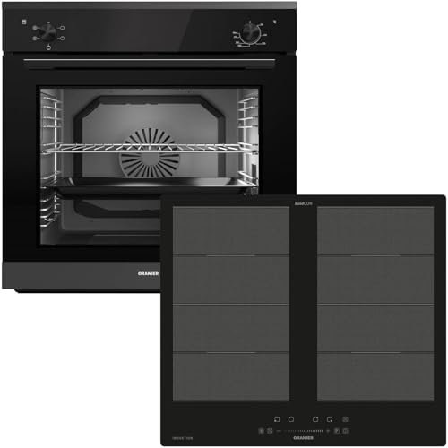 Oranier Einbau-Backofen Set EBS220 autark - 5 Funktionen - 60 cm Flächen-Induktion FLI560 - Kochfeld mit 4 Kochzonen & Brückenfunktion