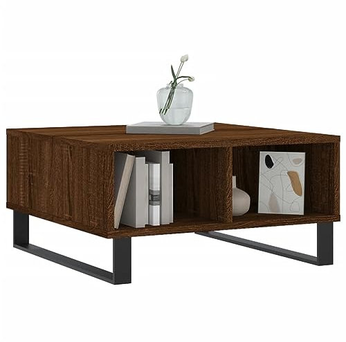 TJROO Tavolino da Caffè Tavolo Moderno da Salotto Divano 60x60x30 cm Rovere marrone Tavolino in legno