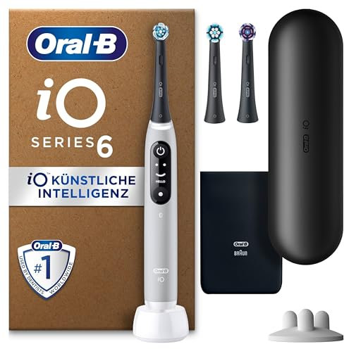 Oral-B Spazzolino Elettrico Ricaricabile iO 6 Grigio, 3 Testine Di Ricambio, 1 Custodia Da Viaggio. 1 Spazzolino