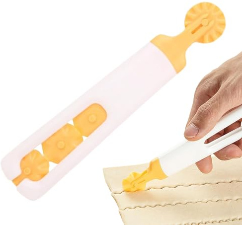 Crust Cutter Wheel - 4-in-1 Rolling Dough Crimper Ravioli Cutting Tool | Kitchen Pastry Divider Wheel Tool for Pasta, Bread, Cookies, Noodles