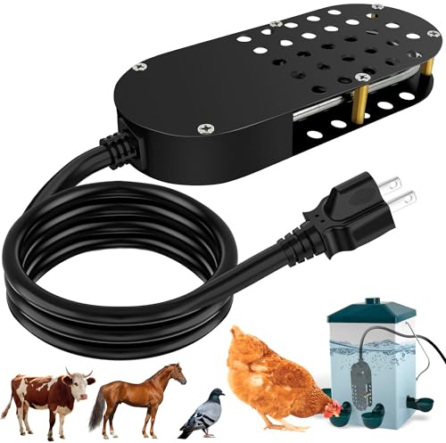 Hühner-Bewässerungsheizung, 250 W, tauchfähig, Geflügel-Bewässerung, Vogeltränke, Thermostatische Kontrolle, Hühnertränke, Eisschmelzgerät für Vögel, Ente, Gans, Kuh, um warmes Wasser zu trinken