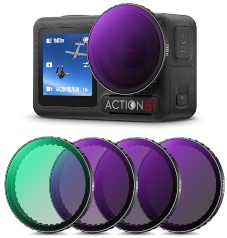 K&F Concept Filter for ACTION5 PRO, Push-in Filter CPL, ND8, ND16, ND32, Compatible with DJI Osmo Action 5 PRO/Action 4