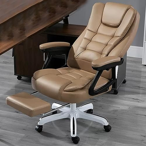 Ergonomischer, beheizter Chefsessel mit Fußstütze und Lendenkissen, Drehstuhl für Zuhause und Büro, für Komfort und Produktivität