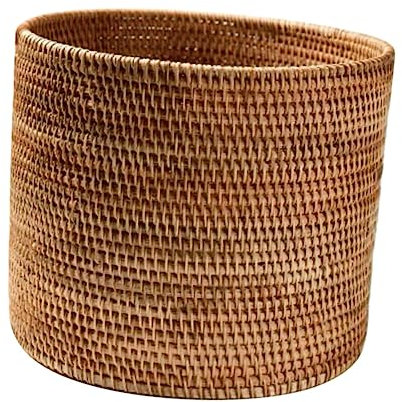 Alipis Imitated Rattan Trash Can Woven Storage Basket for Home As Bread Storage Basket Shelves