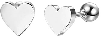 TTPSRY Pendientes Corazón Acero Inoxidable Pequeños Elegantes Hipoalergénicos Mujer Niñas Joyería Minimalista Tamaños 6mm 8mm