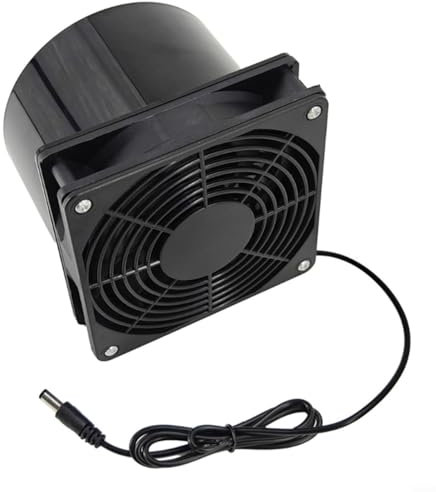 Kitchen Exhaust Fan, 12V Duct Flange Exhaust Fan 3000 RPM For Kitchen Bathroom Dog House Greenhouse Ventilation Solar Compatible, 120X120x100mm