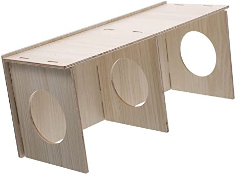 Warmhm Maison pour Hamster en Bois Naturel, Cachette en Bois pour Cochons d'Inde, Taille Grosse, Cachette pour Petits Rongeurs, Habitat Sécurisé pour Animaux De Compagnie