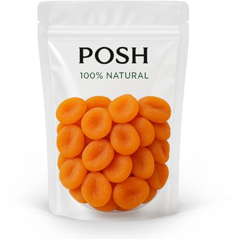 POSH Albicocche essiccate, 5 kg, naturali non zolfate | Morbidi e succosi, senza zuccheri aggiunti, naturali e non zolfati, ideali per cereali, yogurt e come snack