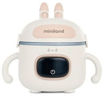 Miniland - Scaldabagno portatile Warmy Food On the Go, batteria ricaricabile, con cavo, posate e scatola