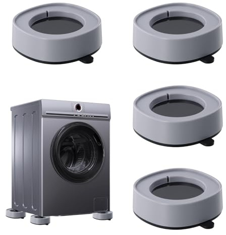 4 Pièces Patins Anti Vibration Lave Linge 2cm, Amortisseur Machine à Laver, Tampon Anti Vibration Universel, Machine Pieds Stabilisateur Antiderapant avec Patin en Caoutchouc pour Sèche-linge (B)