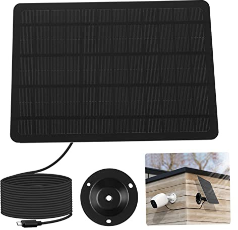 BESTonZON Panel Solar para Montaje Pared Cargador Solar Exterior Micro USB para de Seguridad y Dispositivos Móviles Instalación Flexible y Portátil para Energético y Exteriores