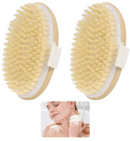 Dry Brushing Body Brush,2PCS Premium Maple Wood Body Dry Brush,Lymphatic Drainage Brushes for Removing Dead Skin, Enhancing Cellulite Reduction