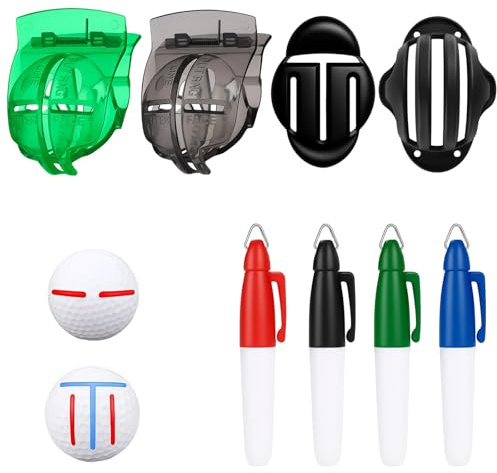 8 Stück Golfball-Liner-Vorlage Golf Ausrichtungs-Set mit Markerstiften, golfball stempel, golfball marker, ballmarker golf, golf marker, ball marker golf für Männer Frauen Freizeitsport Freizeitsport