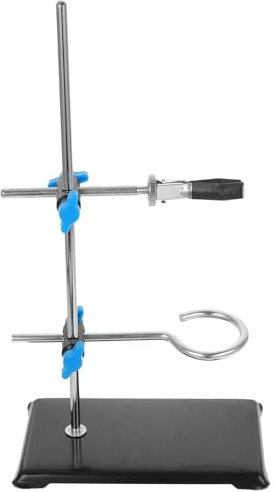 LOORGVEL Miniatur Laborständer aus Metall Tragbares Labor Eisen Stativ mit Gepolsterter Basis Stabiler Halter für Reagenzgläser und Scheidetrichter Zerlegbar und Vielseitig Einsetzbar für