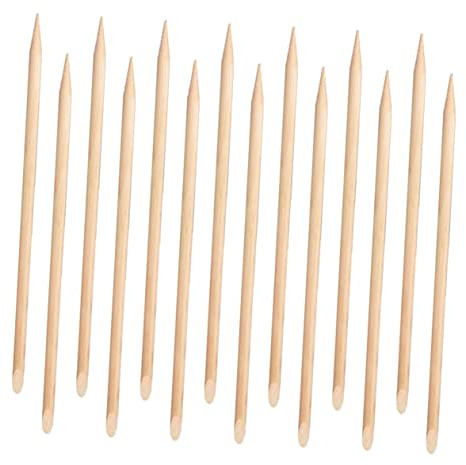 TOGEVAL Quitacutículas Ideales para Cuidado de Uñas para Manicura y Pedicura Extremos Planos y Puntiagudos 100 Palitos de Madera Superficie Lisa y Pulida en Pedicura y Viaje