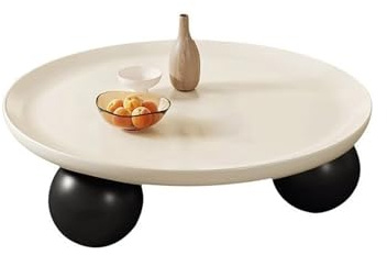 Mesas de centro circulares pequeñas para sala de estar con 3 patas de bola, mesa auxiliar moderna y simple, elegante y funcional para el hogar, dormitorio, apartamento, oficina, fácil montaje