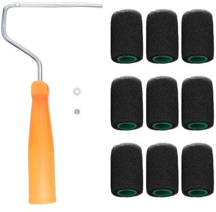 Haofy 4in Textured Paint Roller 9pcs Bett Liner Walzen Rahmen Kit Erstellen Sie Textureffekt mit Lack -Schlupfbeschichtungen für LKW -Box -Schiffe