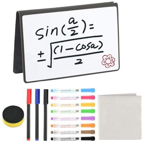 Whiteboard Liten, A5 Mini Whiteboards anteckningsbok avtorkbar, bärbar raderbar whiteboard med pennor och suddgummi, återanvändbar, för kontor skola hem för anteckningar, listor, planering