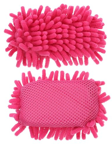 FUOYLOO Microfiber Whiteboard Eraser Lightweight Board Cleaner for Office Car Wash Sponge Mitt Washable Dry Erase Board Eraser Car Refrigerator Pink