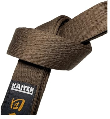 KAITEN Kampfsport Gürtel Braun - Baumwolle, Länge 230-350 cm, 4 cm Breit - Budogürtel Kinder, Erwachsene - Braungurt Farbgurt Training Karategurt