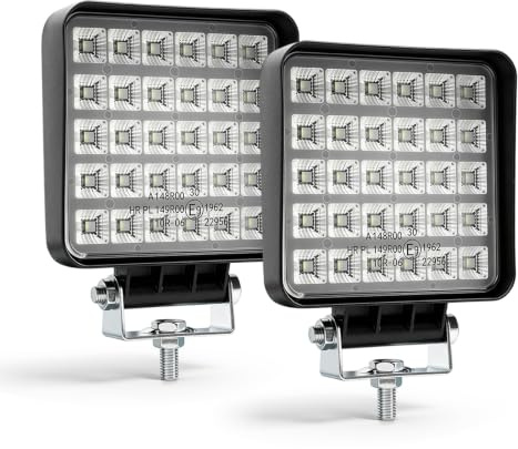 CO LIGHT 4 inch Rectangular LED Work Lights, 40W 12V/24V Flood Beam Auxiliary Lights for Excavator/Trailer/Lorry/Tractor/UTV and Construction Machinery [Energy Class A+]
