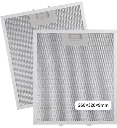 SCBOY 2 Unidades De 320 x 260 ×9mm Filtro Para Campana Extractora Rejilla Campana Extractora Filtro De Aluminio De 5 Capas Compatible Con Muchas Marcas