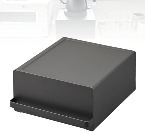 Metallküchenorganisator mit Schublade - perfekt für Kaffeemaschinen, Arbeitsplatten-Aufbewahrungsbox mit Schubladenteiler-Tray, Wasserspender-Stand, Kapsel-Kaffee-Display-Rack-Aufbewahrungsschublade