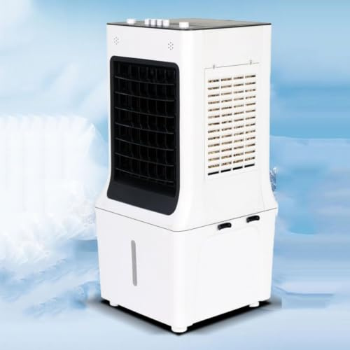 Enfriador evaporativo portátil con depósito de agua de 12 l, enfriador de aire silencioso con refrigeración por agua, 3 velocidades y filtro lavable, potente flujo de aire de 180 m³/h, aire