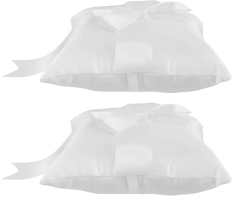 Ciieeo Coussin d'alliances nœud Lot de 2 en Tissu sécurisé, décoratif pour cérémonies et Anniversaires de Mariage