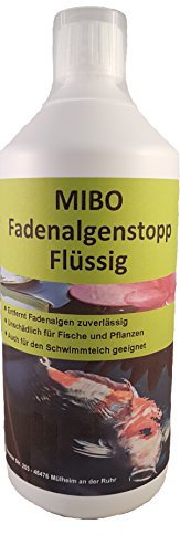 MIBO Fadenalgenvernichter Flüssig 1000ml für 30.000 Liter Teichwasser Fadenalgen Stopp