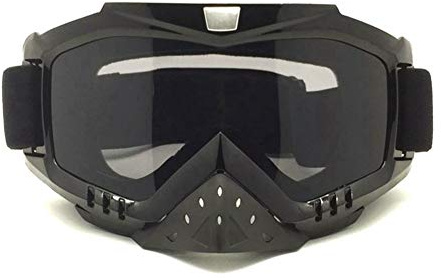 HCMAX Motorrad Brille Mit Abnehmbarer Gesichtsmaske Harley Stil Helm Nebelfest Winddicht Reiten Sonnenbrille
