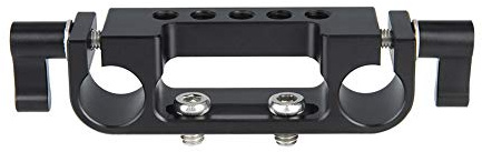 NICEYRIG Abrazadera de Doble Varilla de 15 mm con roscas de 1/4 Pulgadas para Sistema de Soporte de riel de 15 mm