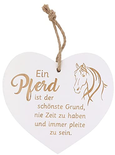 Spruchreif Holzherz mit Gravur Pferd – Vintage Deko Herz mit Pferdespruch „Ein Pferd ist der schönste Grund…“ – Geschenk für Reiter & Pferdeliebhaber – gestaltet und veredelt in Deutschland