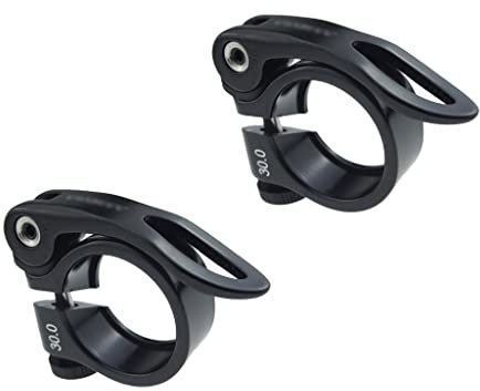 Schwarz Sattelklemme 30 mm Sattelstützenklemm Klemmring mit Schnellspanner 1 Paar für 27, / 25,4 mm Sattelstütze