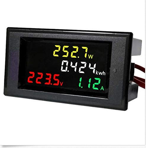 AC 80-300V 100A Color LCD Voltímetro digital Amperímetro Voltio Amp Potencia Kwh Medidor, ángulo de visión de 180 grados, con función Guardar/Memoria