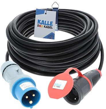 CEE Adapterleitung Kalle Blue CEE Stecker auf Schuko Kupplung 3G 1,5mm² 230V 16A von KALLE DAS KABEL 15 Meter
