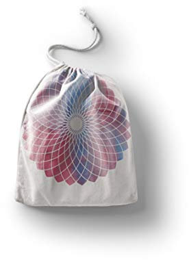 Le Jardin du Lin Bedruckte Baumwoll Taschen mit Kordelzug, Einkaufstasche, Beutel, Stoffsack, Stofftasche, Gemüsesack, Wiederverwendbare, Umweltfreundlich, Mehrzweck, Faltbar, Größe: 20x30 Cm