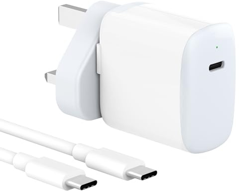 30W USB C Charger Compatible witch MacBook Air 13/15 inch (2018-2025), iPad Pro 13/12.9/11 inch M4 M2 M1, iPad Air M3 M2, Mini 6, iPad 10, iPhone 16 15, Pixel 8 7, 2M/6.6FT USB-C Cable