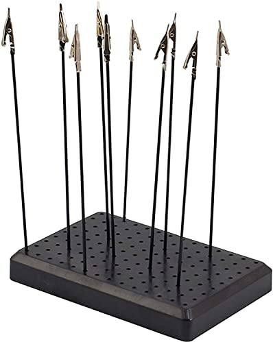 Shiwaki 10-teilige Krokodilklemmen mit Basishalter für Airbrush-Hobby-Modellteile Modelle zusammenbauen