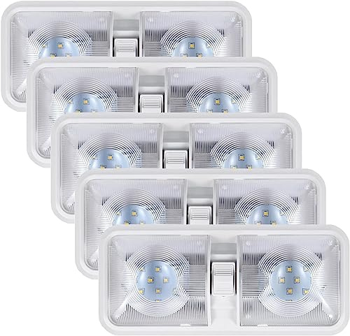 ANYPOWK 12V LED-Innenbeleuchtung mit 600LM und Schalter - Tageslicht 6500K, 8W, für Wohnmobile, Boote, Anhänger - Set aus 5
