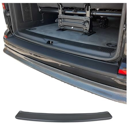 OMAC Ladekantenschutz Stoßstange kompatibel mit VW T6 2015-2022 Doppeflügel Schwarz ABS