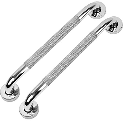 Miluoou 2 Pezzi Maniglione Bagno, 40 cm Maniglione Doccia Acciaio Inossidabile, Antiscivolo, barra di sostegno per parete della vasca per Disabili Anziani Gravida Bambini, con Viti di Montaggio
