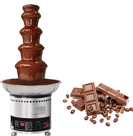 JINTAOMA Chocolate Fondue Fountain, 4-7 Tiers Fondue Cheese Butter Heating Melter Heating Fondue Machine Chocolate Fountain Adjustable Temperature, for Chocolate Candy Butter Cheese,5floors