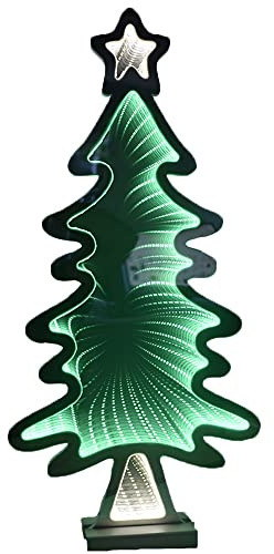 Albero di Natale Tridimensionale 3D Luminoso luci LED cm60 con Stella Natalizia Decorazione allestimento vetrina casa Ufficio