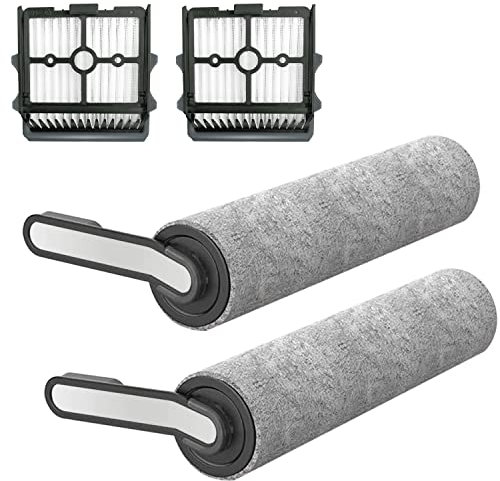 Asdazrxy Ricambi per Tineco Floor One S5 Combo Aspirapolvere Lavapavimenti Cordless Senza Fili, 2 Filtri di Ricambio, 2 Spazzole a Rullo, Accessori per Aspirapolvere a Umido e a Secco Tineco