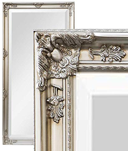 dasmöbelwerk XXL Barock Wandspiegel Spiegel 200 x 100 cm Antik-Stil Ganzkörperspiegel (Silber)
